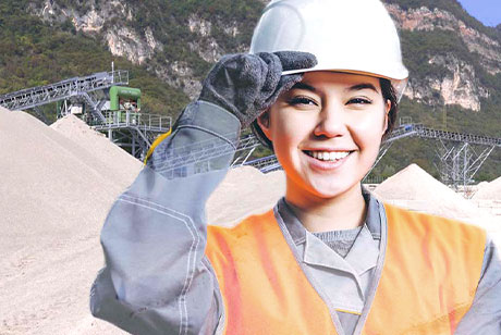 Female employee on building site