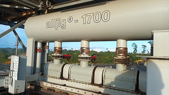 Allmineral Aufbereitungsanlage mit HFB 0714 Brecher und alljig® GR 1700 Jigging-Technologie für effiziente Kohleaufbereitung