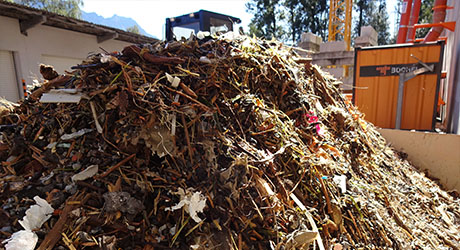 Large pile of material for recycling