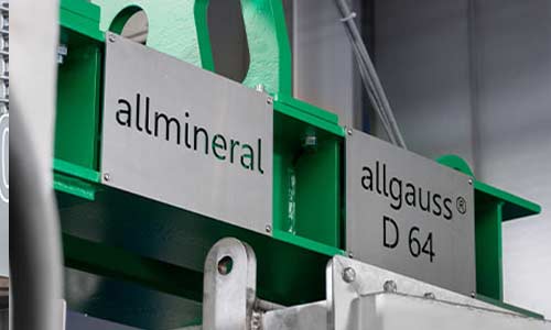 allgauss®-Magnetscheider mit aufgebrachtem Logo und Name