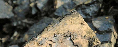 Close-up image of illuminated coal