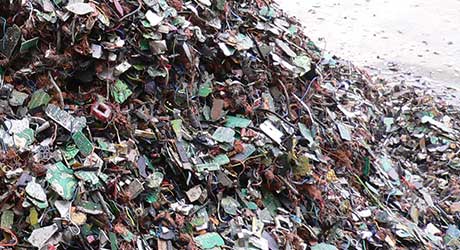 Detailed image of various types of recycling material
