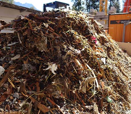 Pile of mixed material ready for recycling