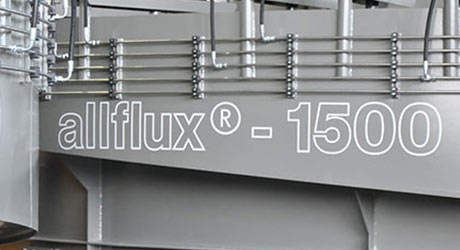 Close-up of a gray allflux machine