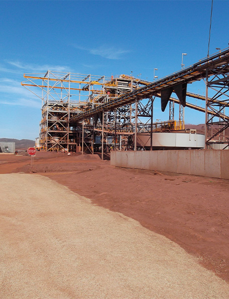 View of the Iron Baron plant from a distance 