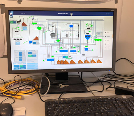 Schematic overview of a plant on screen