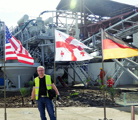 allmineral-Mitarbeiter in anderem Land bei Termin